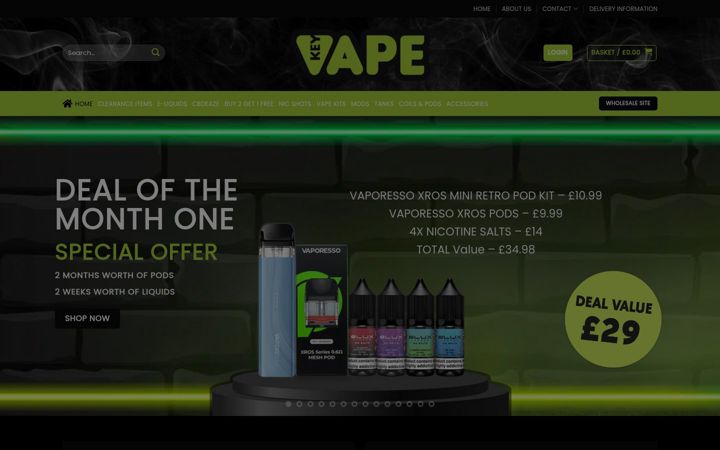 Screenshot of keyvape.co.uk