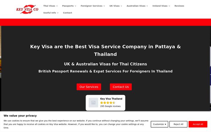 Screenshot of keyvisathailand.com