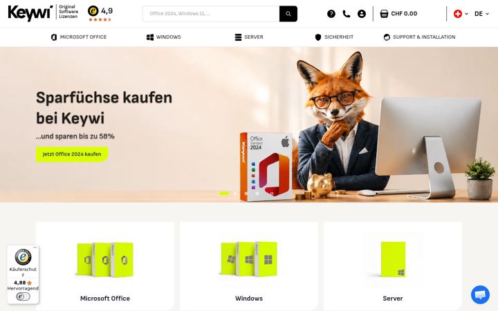 Screenshot of keywi24.ch