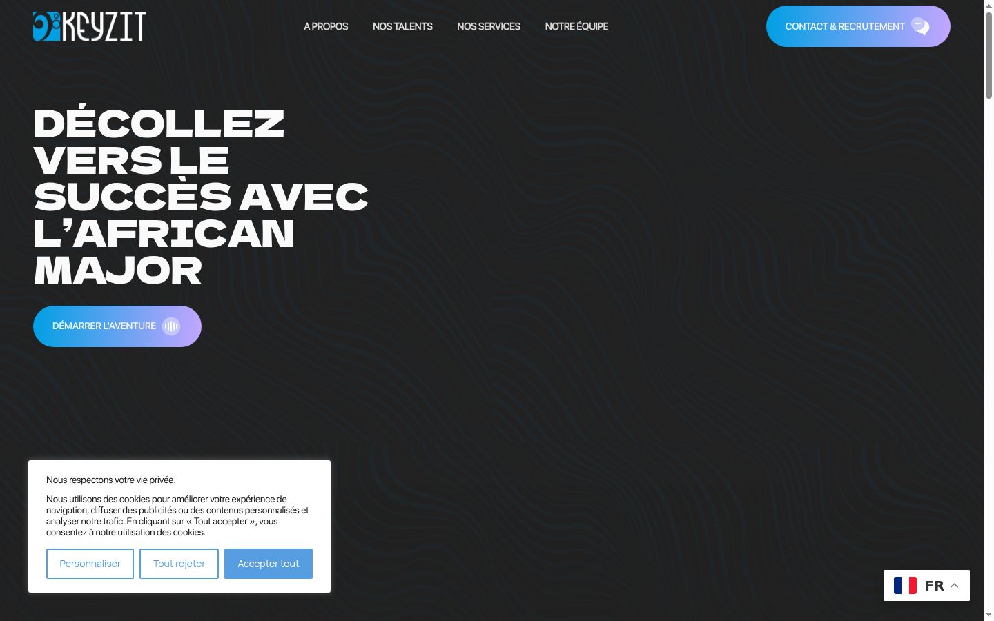 Screenshot of the consent banner shown before any interaction