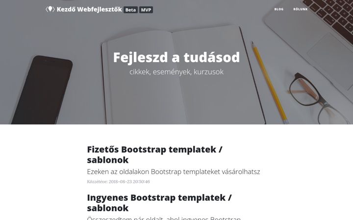 Screenshot of kezdowebfejlesztok.hu