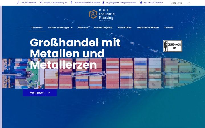 Screenshot of kf-industrieverpackung.de