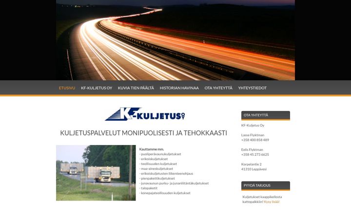 Screenshot of kf-kuljetus.fi