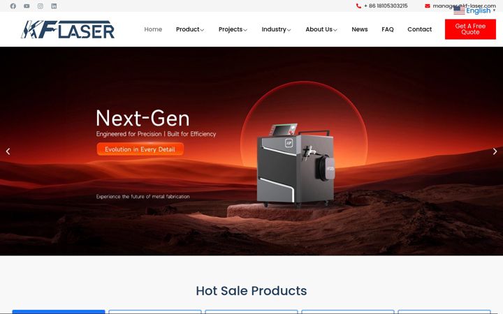 Screenshot of kf-laser.com