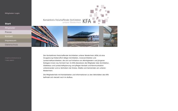 Screenshot of kfa-architektenkreis.de