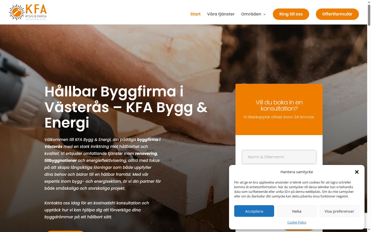 Screenshot del banner di consenso mostrato prima di qualsiasi interazione