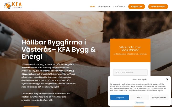 Screenshot of kfabygg.se