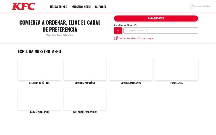 Posnetek zaslona kfc.com.do