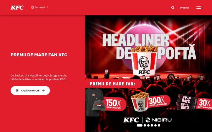 Posnetek zaslona kfc.com.ro