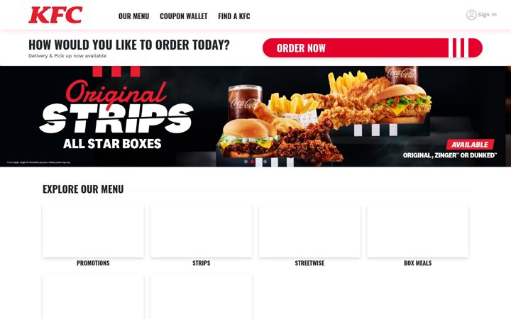 Screenshot of kfcbotswana.com