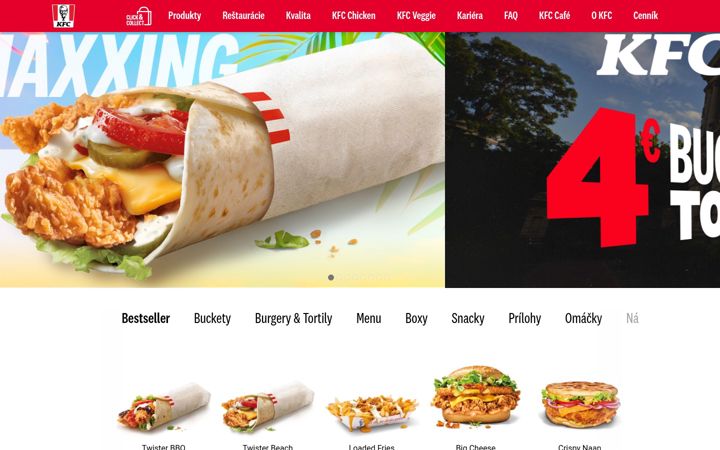 Screenshot of kfcslovakia.sk