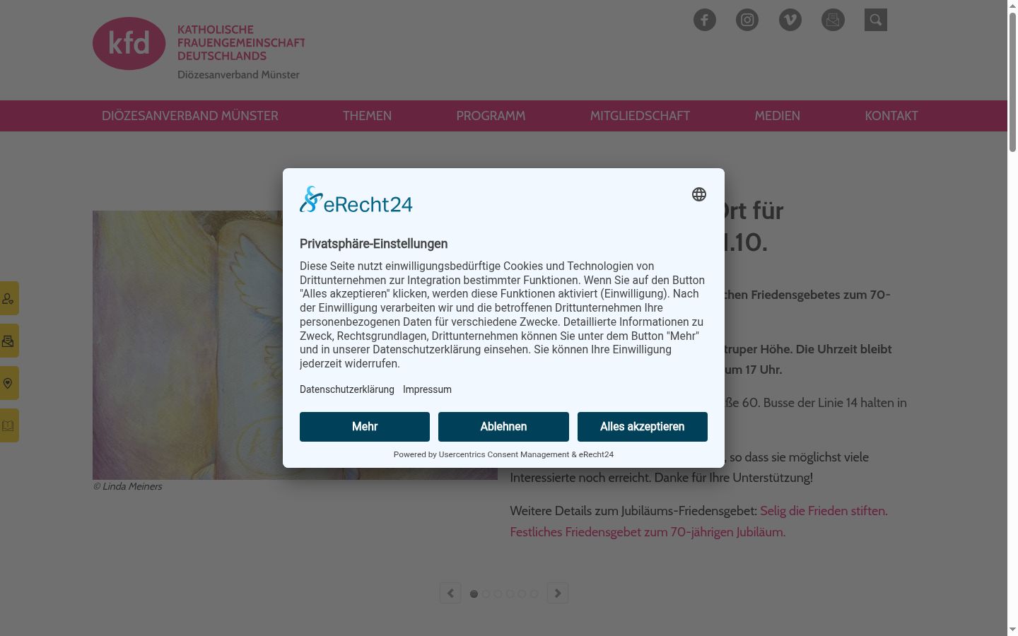 Captură de ecran a bannerului de consimțământ afișat înainte de orice interacțiune