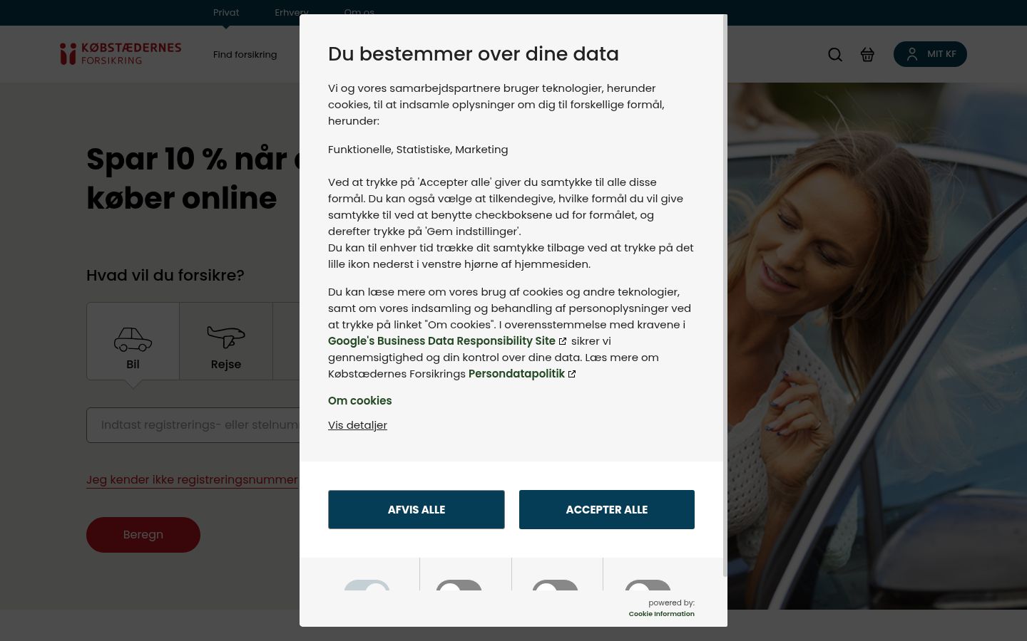 Skjámynd af samþykkisborðanum eins og hann birtist áður en nokkur samskipti fóru fram
