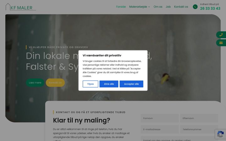 Screenshot of kfmaler.dk