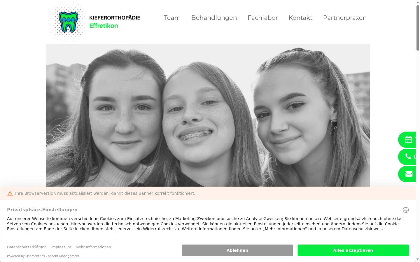 Captura de ecrã do banner de consentimento apresentado antes de qualquer interação