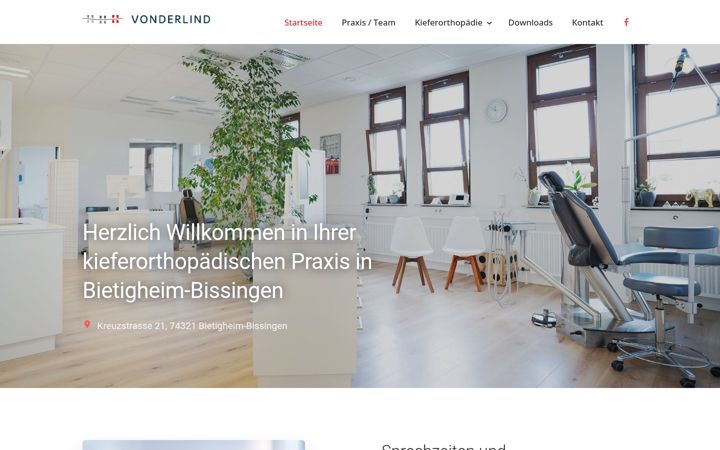 Screenshot of kfo-vonderlind.de