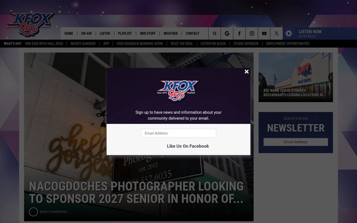 Screenshot of kfox95.com