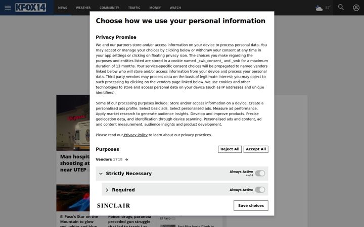 Zrzut ekranu kfoxtv.com