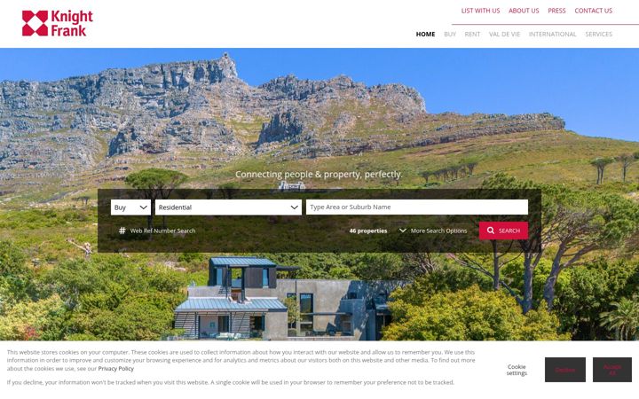 Screenshot of kfproperty.co.za