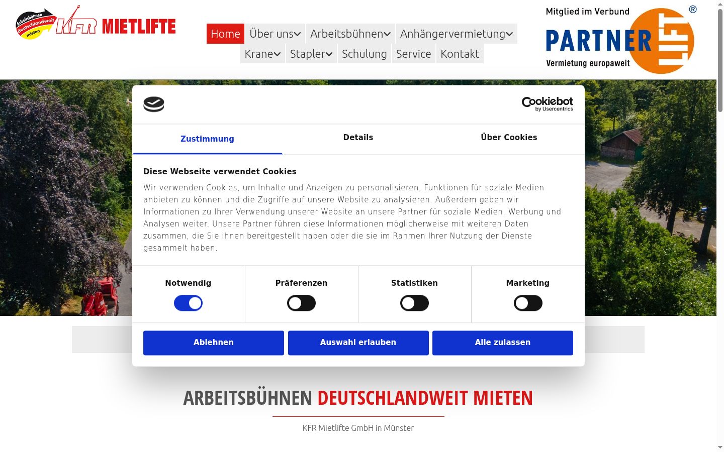 Screenshot tal-banner tal-kunsens muri qabel kwalunkwe interazzjoni