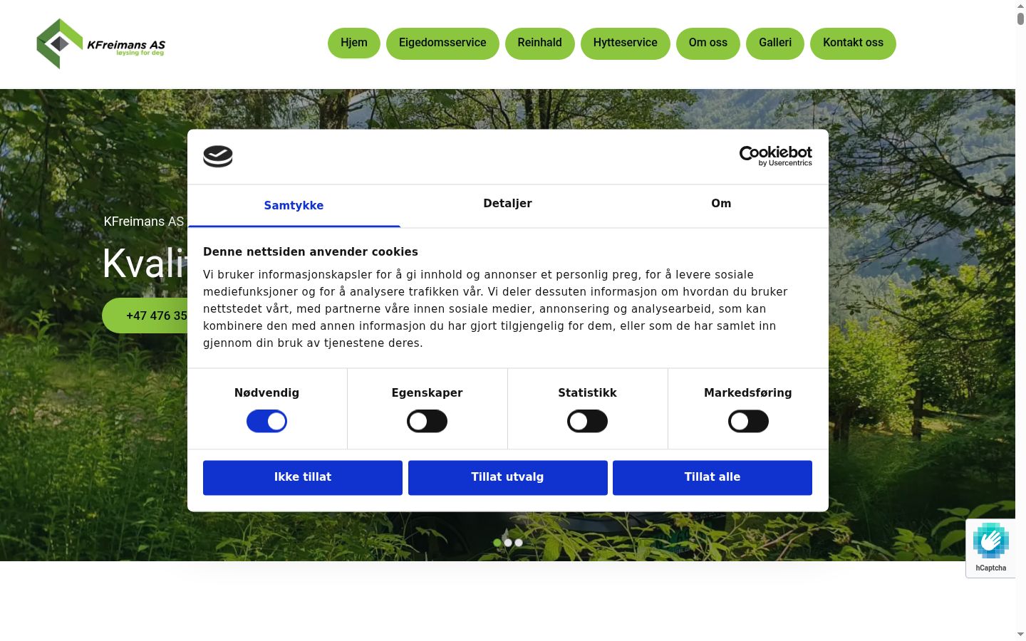 Screenshot del banner di consenso mostrato prima di qualsiasi interazione