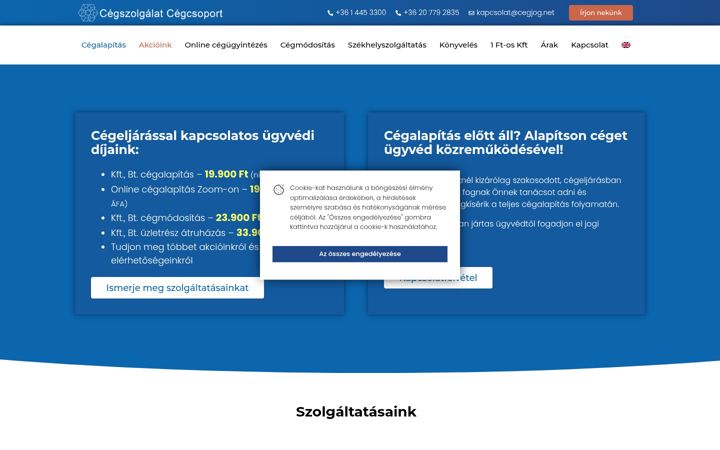 Screenshot of kft-alapitas.info