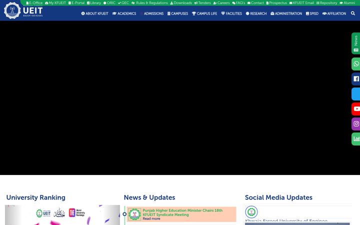 Screenshot of kfueit.edu.pk