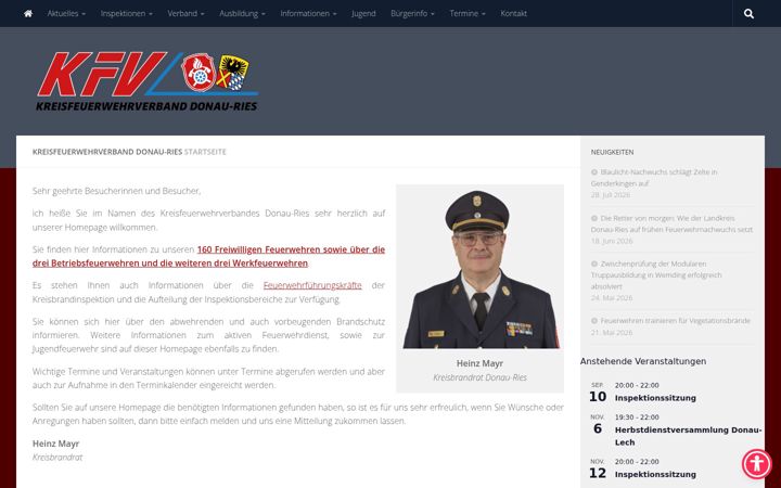 Screenshot of kfv-donau-ries.de