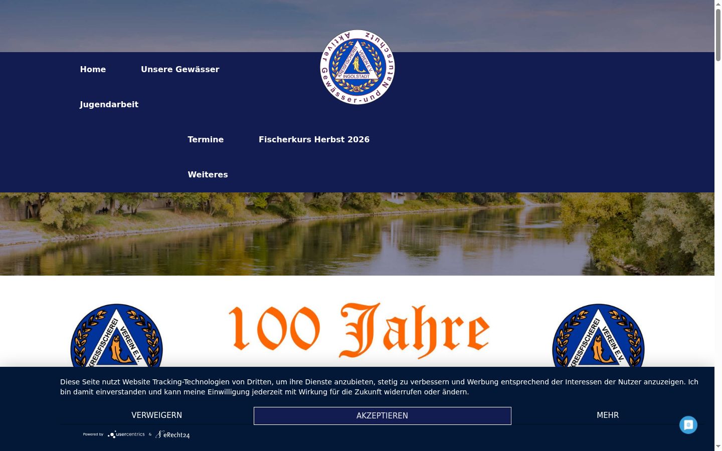 Screenshot des Einwilligungsbanners vor jeglicher Interaktion