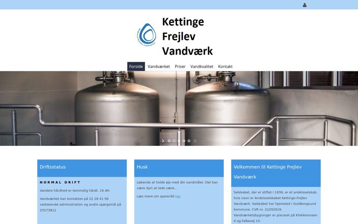 Screenshot of kfvand.dk