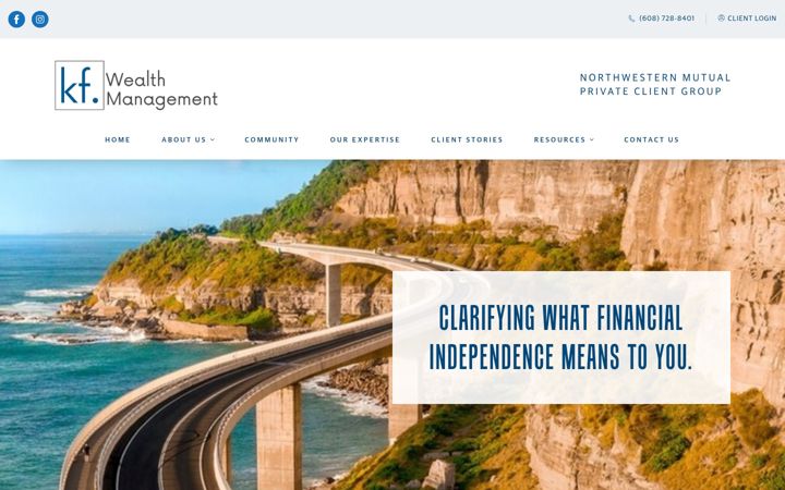 Screenshot of kfwealthmanagement.com