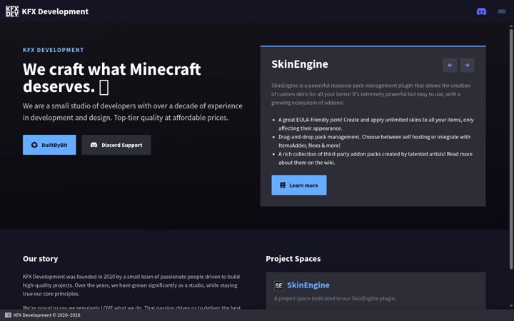 Screenshot of kfx-dev.com
