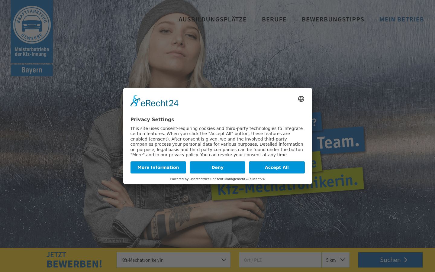 Screenshot tal-banner tal-kunsens muri qabel kwalunkwe interazzjoni