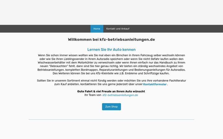 Screenshot of kfz-betriebsanleitungen.de