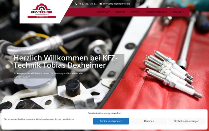 Screenshot of kfz-dexheimer.de