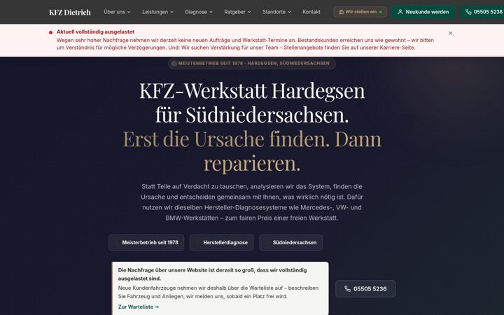 Screenshot of kfz-dietrich.com