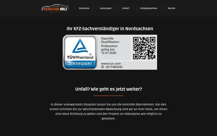 Screenshot of kfz-gutachten-bolz.de