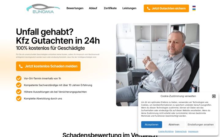 Screenshot of kfz-gutachten-giessen.de
