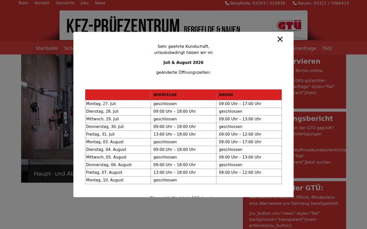 Screenshot of kfz-gutachter-hasselberg.de