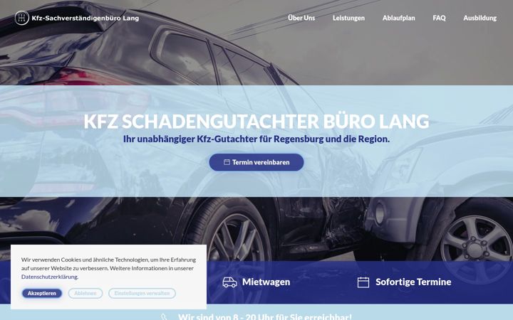 Screenshot of kfz-gutachter-regensburg.de