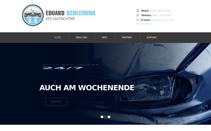 Screenshot of kfz-gutachter-schleining.de