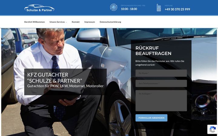 Screenshot of kfz-gutachter-schulze.de