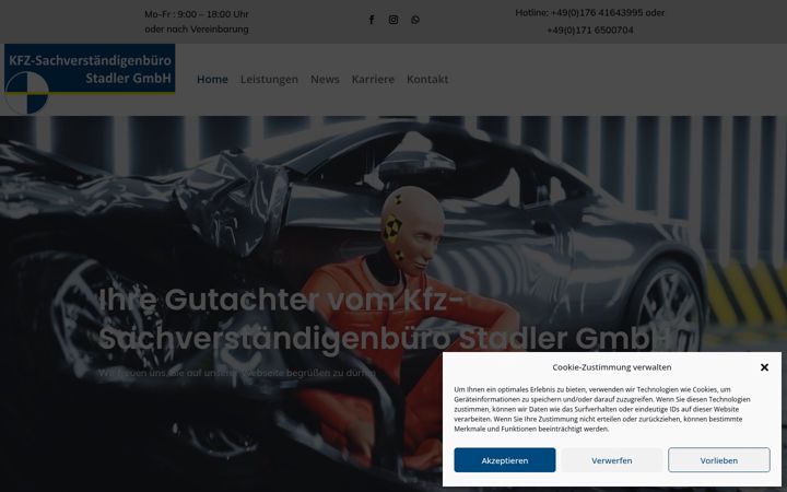 Screenshot of kfz-gutachter.eu