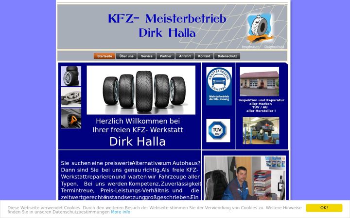 Screenshot of kfz-halla.de