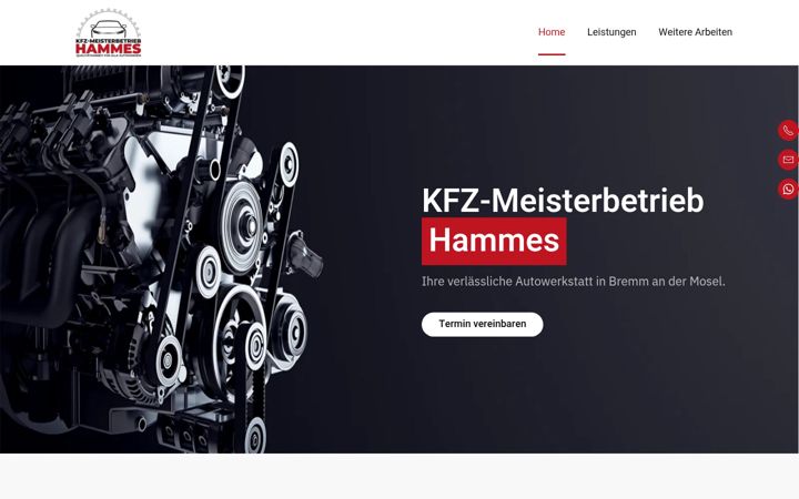 Screenshot of kfz-hammes.de