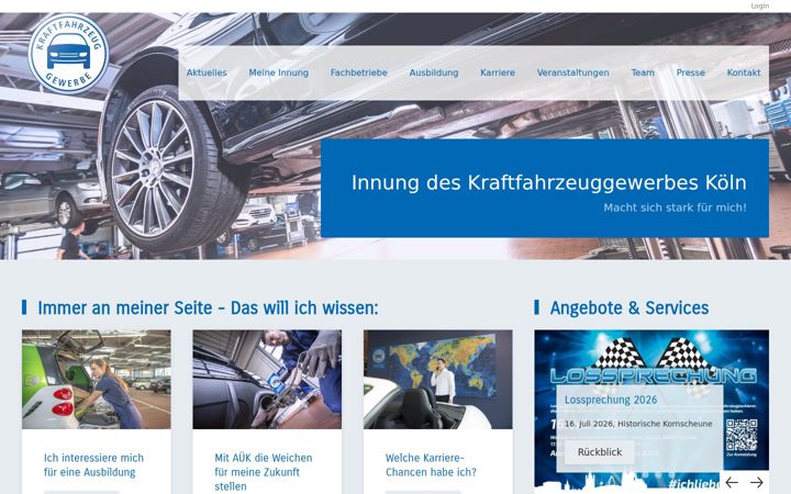 Screenshot of kfz-innungkoeln.de
