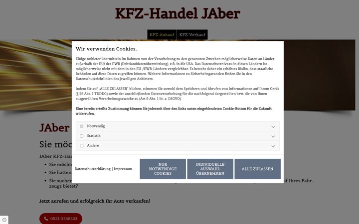 Screenshot of kfz-jaber.de