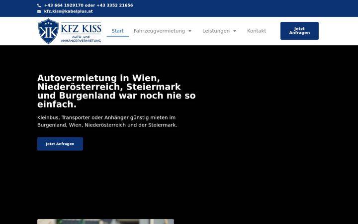 Screenshot of kfz-kiss.at
