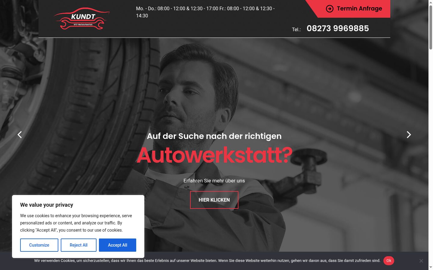 Sutikimo reklamjuostės, rodytos prieš bet kokią sąveiką, ekrano kopija