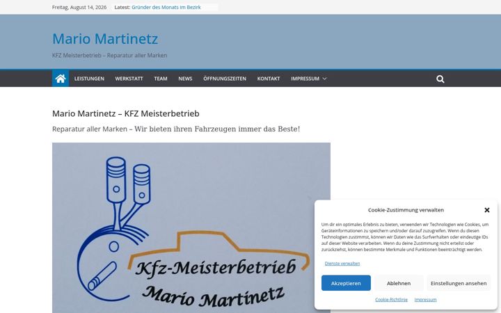 Screenshot of kfz-mario-martinetz.at